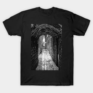 Archway Over Alley, Split - BW T-Shirt